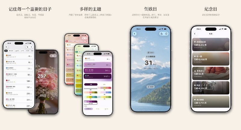 🧭 #应用推荐📂 软件名称：小确幸纪念倒数日 - 恋爱结婚生日倒计时提醒小组件🍏 支持平台：#iOS 17.0+📊 软件价格：免费🪟 软件简介：把同一个日子同时记成纪念日和倒数日，既能看到距离下次周年还有多久，也能回顾已经过去的时光