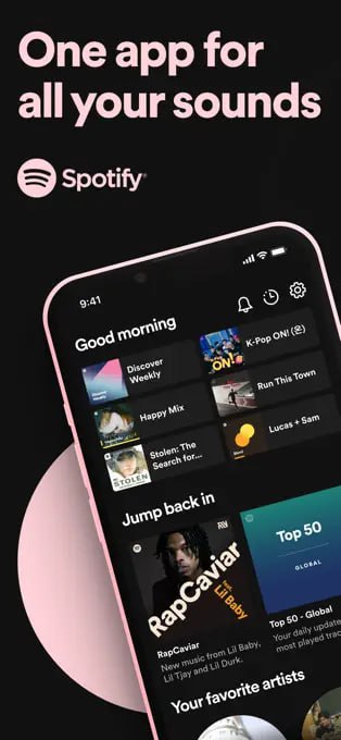 📌 #优质应用☺️ 软件名称：Spotify☺️ 支持平台：iOS📊 应用大小：158.6M⚙️ 软件功能：音乐📝 软件简介：一款听歌应用，可以免费播放数百万首歌曲、专辑和原创播客