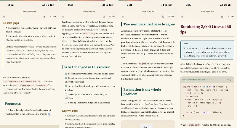 🧭 #应用限免📂 软件名称：Moye - Markdown Reader🍏 支持平台：iOS 16.0+📊 软件价格：免费🪟 软件简介：本地 Markdown 阅读器，可打开 AI 工具或笔记应用生成的 .md 文件，支持表格、代码高亮、数学公式和 Mermaid 图表，也能编辑并保存回原文件