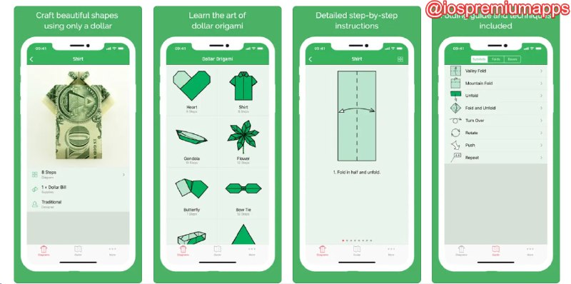 📌 #应用限免☺️ 软件名称：美元折纸☺️ 支持平台：#iOS💸 软件价格：¥15.00 -> ¥0.00⚙️ 软件功能：折纸教程📝 软件简介：一款教用户如何将纸币折叠成各种形状和设计的应用程序