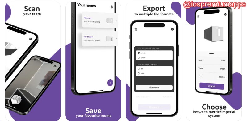 📌 #应用限免☺️ 软件名称：3D Room Scanner Measuring Tool☺️ 支持平台：#iOS💸 软件价格：内购限免⚙️ 软件功能：3D建模📝 软件简介：一款利用LiDAR传感器创建准确的高分辨率模型的应用，让用户能够扫描、测量、保存和导出房间的3D图像