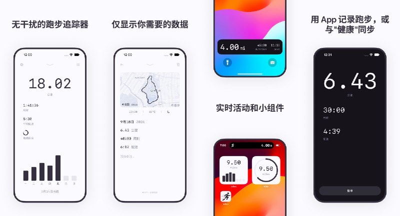 🧭 #应用限免📂 软件名称：Miles - 跑步追踪器🍏 支持平台：iOS 17.0+📊 软件价格：免费🪟 软件简介：轻量跑步记录工具，可记录距离、用时和路线，查看每周里程并设定周/月目标；支持实时活动、小组件，以及通过“健康”同步 Apple Watch 等来源的跑步数据