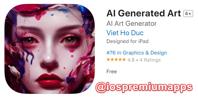 📌 #应用限免☺️ 软件名称：AI Generated Art ☺️ 支持平台：#iOS📊 软件大小：44.9M💸 软件价格：$3.99→0 美区限免💸 内购价格：免费⚙️ 软件功能：AI绘图📝 软件简介：一款AI绘图工具