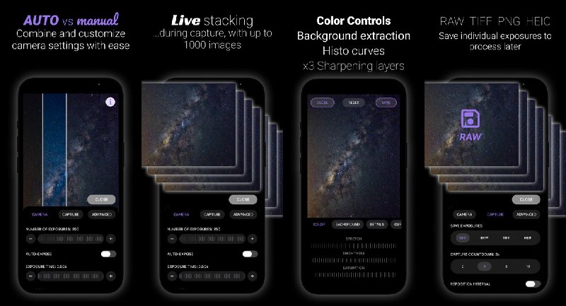 🧭 #应用限免📂 软件名称：AstroShader-天文摄影与星空堆栈🍏 支持平台：iOS 18.0+📊 软件价格：免费🪟 软件简介：一款天文摄影应用，支持拍摄、实时对齐堆栈和后期编辑星空照片