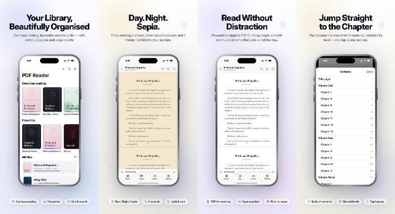 🧭 #应用限免📂 软件名称：PDF Ultra: PDF Reader & Voice🍏 支持平台：#iOS 17.0+📊 软件价格：免费🪟 软件简介：离线 PDF 阅读与朗读工具，支持后台播放、逐句高亮、语速调整和断点续读，也可全文搜索、添加书签与手写批注；提供夜间和棕褐色阅读模式，文件保存在本地，无需账号、无广告