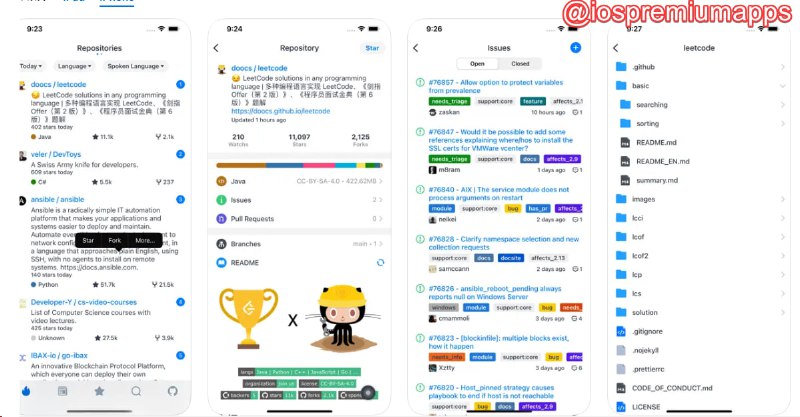 📌 #优质应用☺️ 软件名称：PPHub For GitHub☺️ 支持平台：#iOS💸 软件价格：￥12⚙️ 软件功能：第三方GitHub移动客户端📝 软件简介：一个Github手机端应用，支持在手机上浏览GitHub上每日/周/月各种语言的开源趋势排行榜；查看源代码；快速Star、Watch、Fork开源库、Follow开发者等网页端常见功能🔗 软件下载：点击下载📢 频道   ✈️ 群聊   📬 投稿   💵 合作