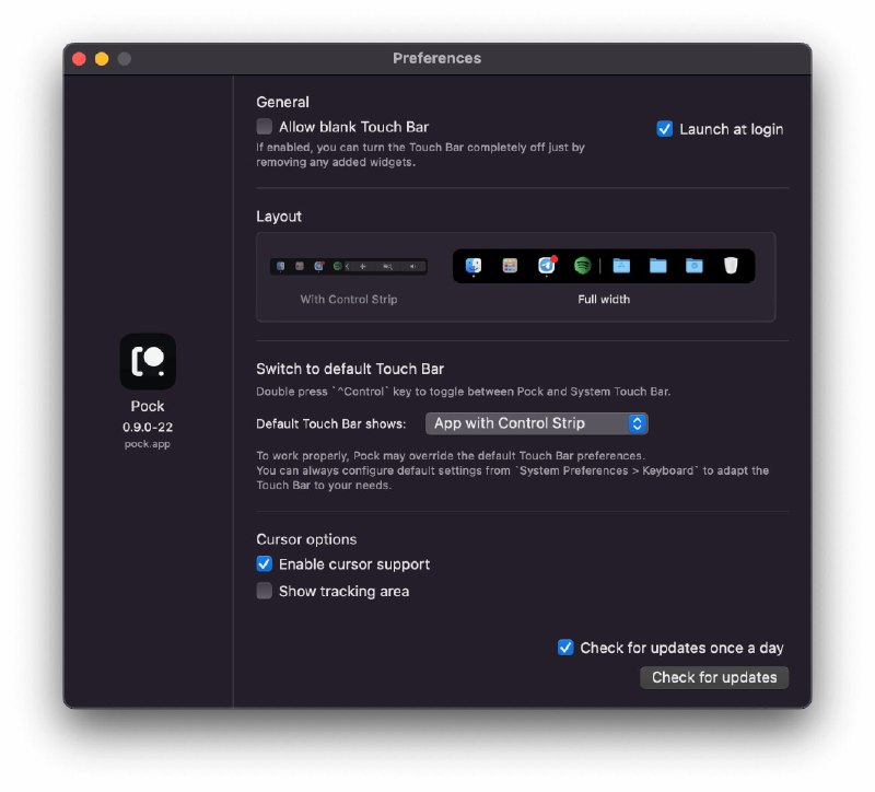 🆔  软件名称：Pock⭐️  软件功能：touch bar增强工具➡️  支持平台：#macOS📁  软件简介：一款开源免费的touch bar增强工具