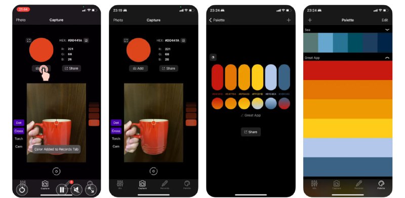 🧭 #应用限免 📂 软件名称：览色 🍏 支持平台：#iOS 📊 软件价格：¥8.00 -> ¥0.00 🪟 软件简介：一款功能强大的颜色选择器和色卡创建工具，它提供了RGB滑块来调整颜色，可以从相机或照片中捕捉颜色，保存和管理颜色组合，转换颜色数值，并以全屏显示颜色
