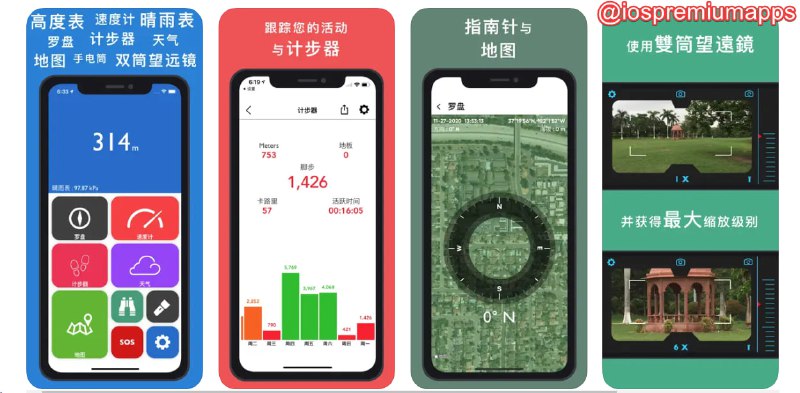 📌 #应用限免☺️ 软件名称：GPS海拔表-实时高度测量时高度表☺️ 支持平台：#iOS💸 软件价格：内购限免⚙️ 软件功能：高度、海拔显示📝 软件简介：一款多功能指南针应用，提供了高度计、气压计、指南针、天气更新、计步器和速度计等功能