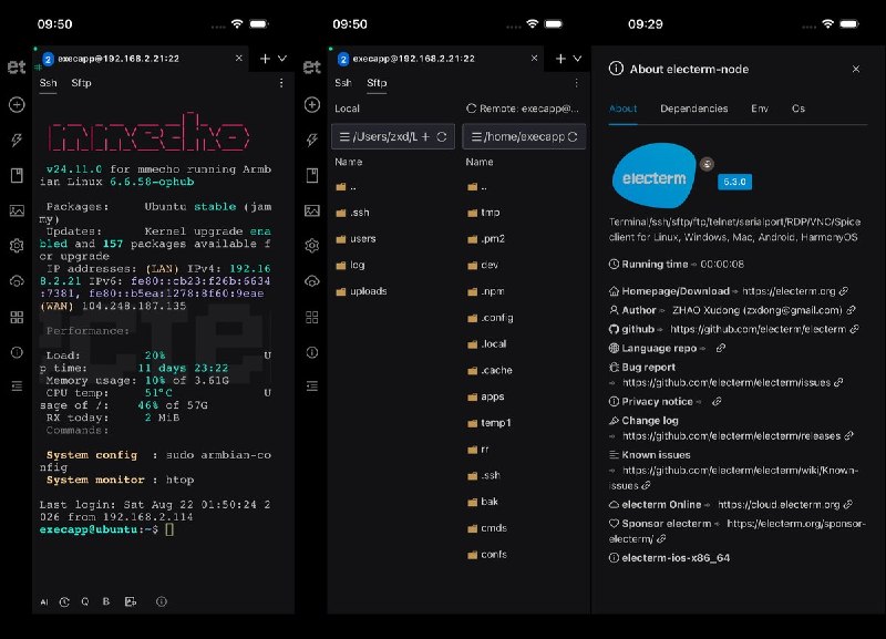 🧭 #应用限免📂 软件名称：electerm🍏 支持平台：iOS 15.0+📊 软件价格：免费🪟 软件简介：一款开源的 SSH/SFTP/Telnet/RDP/VNC/Spice 多协议终端客户端，支持直接编辑远程文件、公钥认证、Zmodem 传输、SSH 隧道、书签云同步，并集成 AI 助手与 MCP 组件