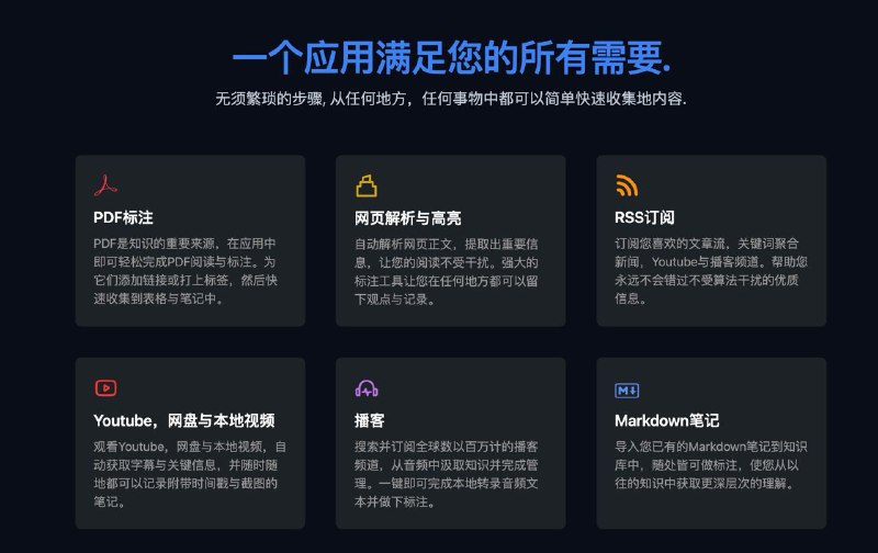 🧭 #优质应用 📂 软件名称：Rendevoz 🍏 支持平台：#MacOS #Windows 📊 软件价格：108/年 🪟 软件简介：一款集成白板、PDF标注、网页解析高亮、RSS订阅、播放多平台视频、播客、MD笔记的聚合应用，还支持不同格式间笔记的链接，软件数据完全本地保存，您可以免费使用其中的绝大多数功能 🕸 软件下载：点击下载📢 频道   ✈️ 群聊   📬 投稿   💵 合作