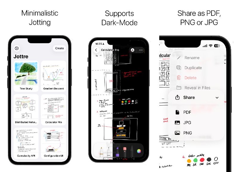 🧭 #应用限免📂 软件名称：Jottre🍏 支持平台：#iOS 15.0+📊 软件价格：免费🪟 软件简介：一款简洁的手写笔记与草图工具，可在 iPhone、iPad 和 Mac 间通过 iCloud 同步，并支持导出 PDF、JPG 或 PNG，适合随手记录和手绘构思