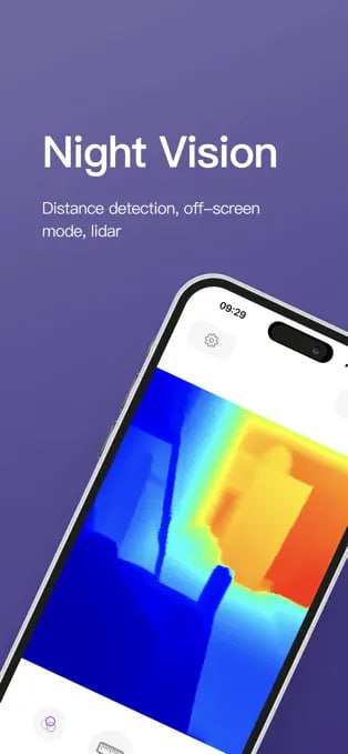 📌 #优质应用☺️ 软件名称：Night Vision☺️ 支持平台：iOS📊 软件大小：12M💸 软件价格：免费💸 内购价格：仅打赏⚙️ 软件功能：夜视📝 软件简介：一款免费的可在完全无光环境下扫描和检测距离 的 App ，使用了 iPhone 和 iPad 后置的激光雷达扫描仪