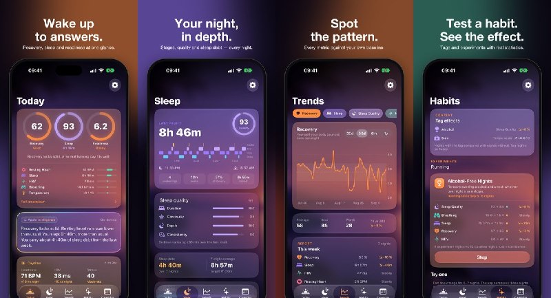 🧭 #应用限免📂 软件名称：Sleevi🍏 支持平台：#iOS 17.0+📊 软件价格：免费🪟 软件简介：通过 Apple Watch 的夜间健康数据，汇总恢复、睡眠与当日状态评分，并提供个人趋势、习惯影响分析和可分享的 30 天报告