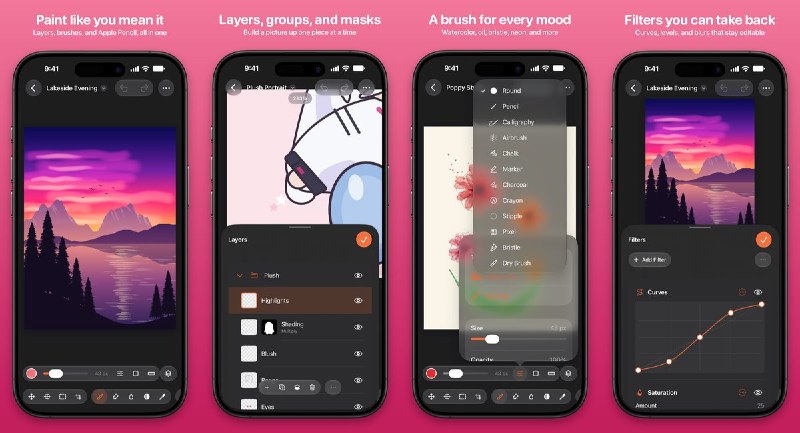 🧭 #应用限免📂 软件名称：Atelier Easel🍏 支持平台：#iOS 26.0+📊 软件价格：免费🪟 软件简介：集绘画与照片编辑于一体，支持图层、蒙版、修复、抠图及色彩调整，可打开并导出带图层的 PSD 文件；在 iPad 上还能用 Apple Pencil 的压感和倾斜绘画