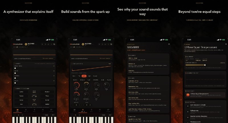 🧭 #应用限免📂 软件名称：KAGARIBI: AUv3 Synth🍏 支持平台：iOS 17.0+📊 软件价格：免费🪟 软件简介：一款免费无广告的合成器应用，双振荡器加六组波表、FM/环形调制、六种滤波器与八槽调制矩阵，可独立使用或作为 AUv3 乐器加载，内置音色解剖教学与 16 种音阶