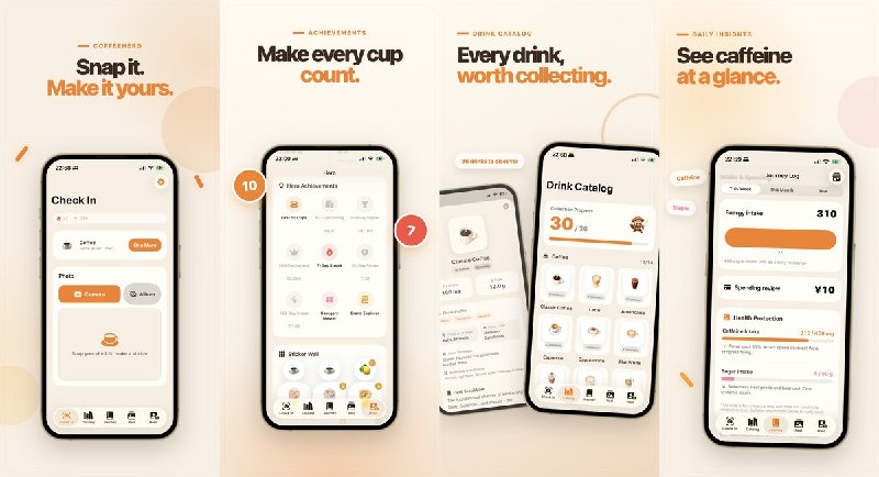🧭 #应用限免📂 软件名称：iCoffeeMan🍏 支持平台：#iOS 17.0+📊 软件价格：内购限免🪟 软件简介：将咖啡、茶饮和奶茶打卡做成收集游戏，可记录照片、品牌、甜度、价格和评价，自动统计咖啡因、糖分、消费与连续打卡；还支持贴纸、分享卡片、Apple 健康同步及数据导出