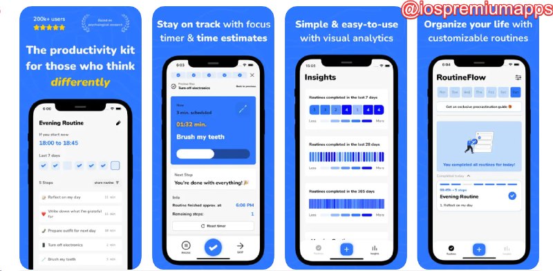 📌 #应用限免☺️ 软件名称：RoutineFlow: Routine Maker☺️ 支持平台：#iOS💸 软件价格：内购限免⚙️ 软件功能：任务追踪📝 软件简介：一款旨在帮助用户管理日常生活习惯并减少拖延的应用程序，特别适用于患有注意力不足多动症（ADHD）的人群