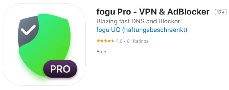 #优质应用【软件名称】fogu Pro【软件支持】iPhone、iPad【软件大小】46.37M【软件价格】免费【有无内购】无【支持语言】简体中文【软件分类】工具【软件简介】一款免费VPN，安装好后默认仅广告拦截功能