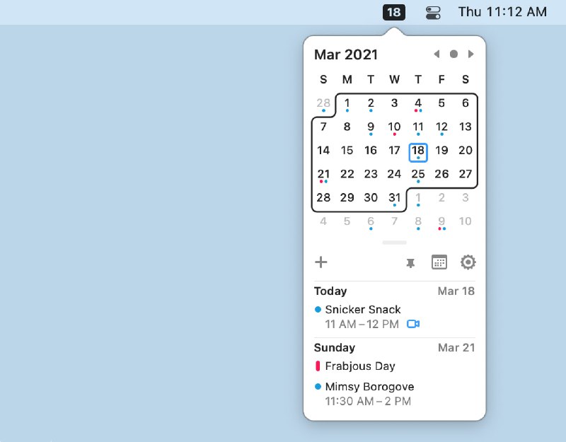 🆔  软件名称：Mowglii⭐️  软件功能：菜单栏日历➡️  支持平台：#macOS📁  软件简介：一个小巧的菜单栏日历应用