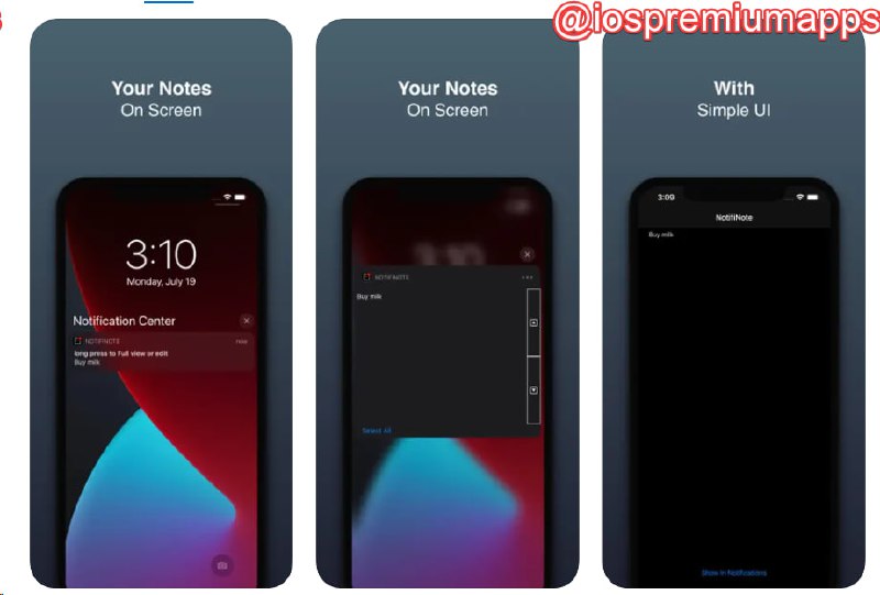 📌 #应用限免 ☺️ 软件名称：NotifiNote: Notification Notes☺️ 支持平台：#iOS💸 软件价格：¥8.00 -> ¥0.00⚙️ 软件功能：通知栏备忘录📝 软件简介：一款将便签存储为通知的软件，让您拿起手机无需打开任何APP即可快速查看固定在通知栏的信息🔗 软件下载：点击下载📢 频道   ✈️ 群聊   📬 投稿   💵 合作