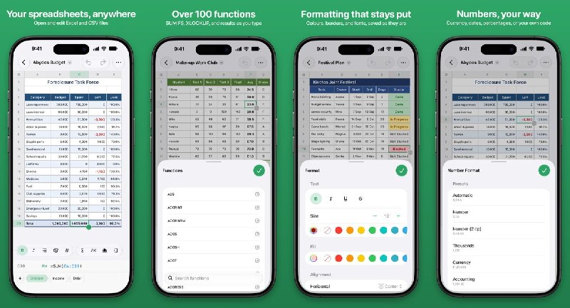 🧭 #应用限免📂 软件名称：Atelier Tables🍏 支持平台：#iOS 26.0+📊 软件价格：免费🪟 软件简介：在手机和平板上直接打开、编辑并保存 Excel、CSV 和 TSV 文件，支持公式、图表、批注及 VBA 宏，还能通过快捷指令读写单元格，适合外出时处理表格